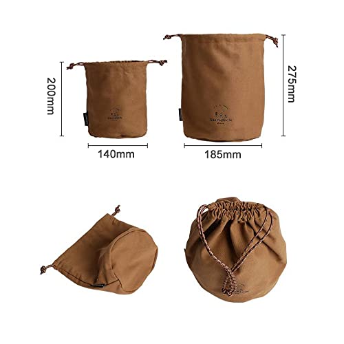 PAPAPI Bolsas para talheres de piquenique ao ar livre Saco com cordão Bolsa de lona portátil Necessi