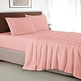 Elegant Comfort Luxury 4-Piece Bed Sheet Set - Luxury Bedding 1500 Premium Hotel Quality Microfiber, Wrinkle Resistant Cool & Breathable, Easy Elastic Fitted, California King, Dusty Rose