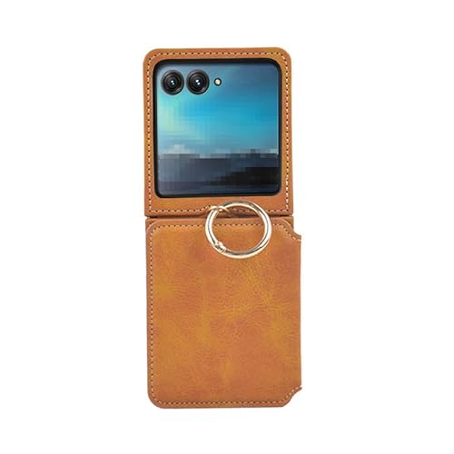KOOLRIVER�EFor Moto Razr 50/50s/50d �P�[�X �J�o�[ PU���U�[ �܂肽���݌^ �����O�t�� �J�[�h���[�t�� �X�^���h�@�\ �V���v�� For ���g���[�� ���[�U�[ �ی�P�[�X(�u���E��)