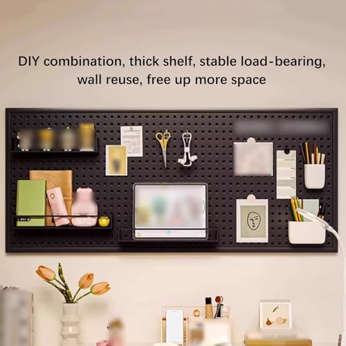 Freestanding Metal Pegboard Wall Panels - Versatile Tool Organizer for Home, Office, Garage, Craft Room & Kitchen - Durable Black 23.62x47.24in/60x120CM Storage Solution for Easy Access & Display