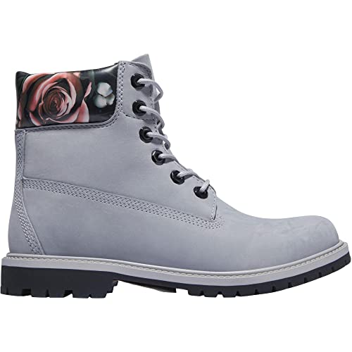 Timberland Womens Heritage Waterproof Premium 6 Inch Boot, Medium Grey/Floral, 6.5 Us #TOP3