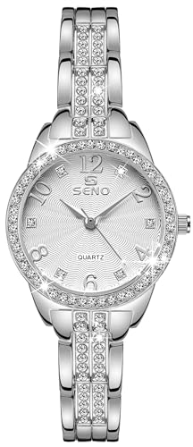 Image of findtime Women's Watch Diamond Ladies Dainty Watches Analogue Casual Dress Watch Classic Quartz Fashion Wrist Watches for Women Silver