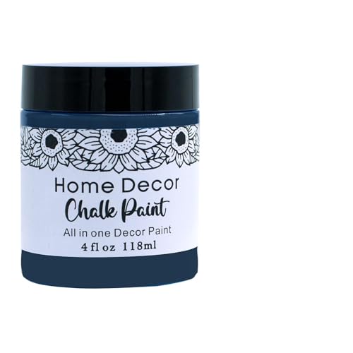 Image of DGAGA 4OZ Navy Blue Furniture Paint Cream Matte Finish Wood Cabinet Sea Blue Chalk Paste Odorless No Sanding DIY Home Decor Chalk Paint for Wooden Furniture, Crafts, Table, Chair