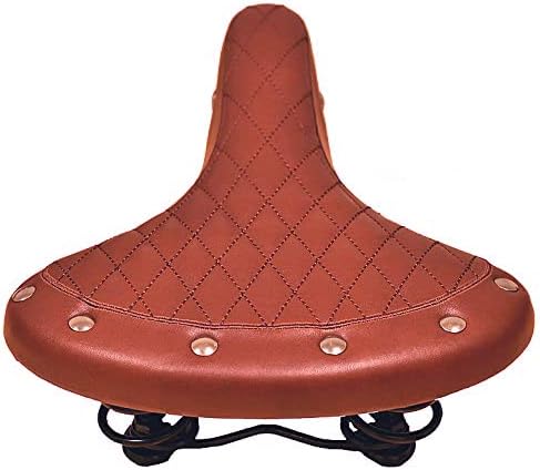 Made in Taiwan! Fito GSS Classic Beach Cruiser Fixie Fixe Gear Bike Bicycle Saddle Seat with Spring Suspension (Brown)