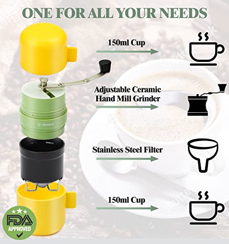 Manual Coffee Grinder, Manual Coffee Bean Grinder With Conical Ceramic Burr, Foldable Hand, Adjustable Coarseness, Portable Burr Hand Coffee Grinder For Outdoor Camping Traveling #TOP1