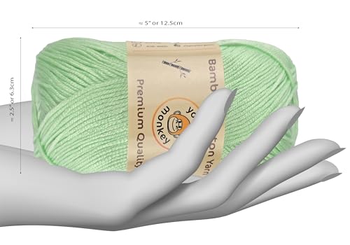 Image of 10-Pack of Yonkey Monkey 500 Grams Yarn - 70% Rayon derived from Bamboo, 30% Cotton - Imported - Water Green 9023