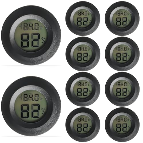 10er Pack Thermometer Innen, Digitales Thermometer Hygrometer Mini für Innen & Außen, Hydrometer Feuchtigkeit Digital mit Temperatur...