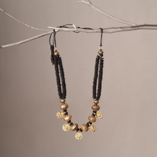 Image of AAKRITI ART CREATIONS Royal Empress Handcrafted Tribal Dhokra Necklace & Choker Collection | Queen-Inspired Artisan Brass Statement Jewelry | Ethnic, Regal & Elegant Necklaces for Women