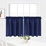 NANAN Kitchen Cafe Curtains,Waffle Weave Textured Tailored Short Curtains for Bathroom Waterproof Wi