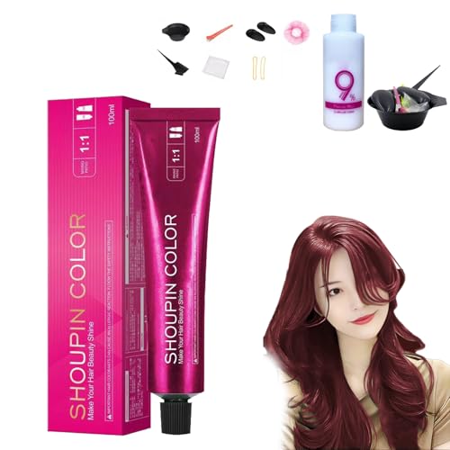 Hair Dye No Bleach,Hairs Dye, Hair Color,No Hair Damage, No Bleaching Hair Nourishing Coloring Hairdye for Women and Men (Raspberry Red)