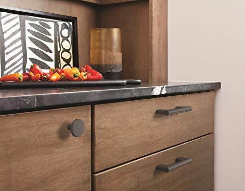 Amerock | Cabinet Knob | Matte Black | 1-3/8 Inch (35 Mm) Diameter | Versa | 1 Pack | Drawer Knob | Cabinet Hardware #TOP1