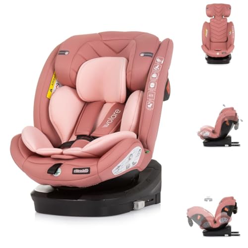 Chipolino Kindersitz Volare i-Size (40-150cm) Isofix, drehbar, SPS, Top Tether, Farbe:rosa