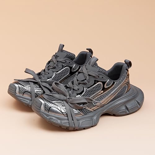 Women's Color-Blocked Mesh Anti-Slip Wear-Resistant Thick-Soled Dad Shoes Breathable Casual Shoes for Outdoor2