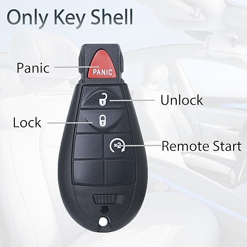 image for SUPALAND Key Fob Shell Case Replacement Fit for Dodge Ram 1500 Challen