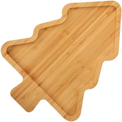 Christmas Serving Tray, Small Bamboo Christmas Tree Serving Platter