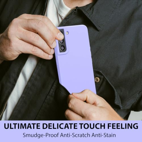 Image of LIRAMARK Liquid Silicone Soft Back Cover Case for Samsung Galaxy S21 Plus (Lavender)