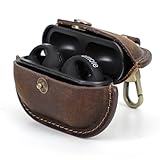 最安!HIRAM Ambie Sound Earcuffs用 充電ケース 保護本革 製カバー シンプル おしゃれ 薄型 便利 転倒防止 耐衝撃 ハードカバー/ケース 保護カバー(Coffee)