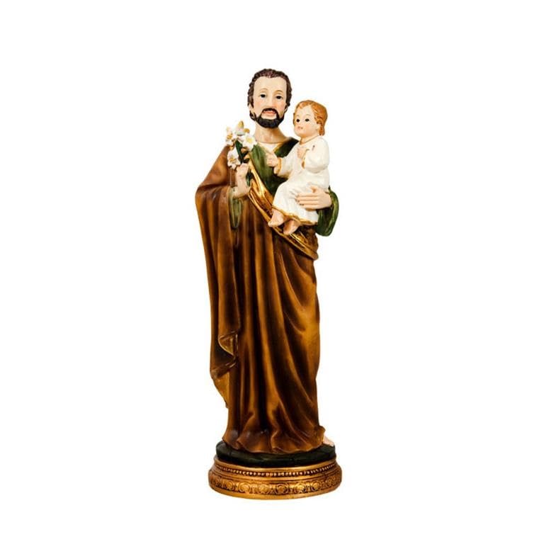 Figurine Saint Joseph avec Enfant résine statue religieuse chrétienne DRW 22cm