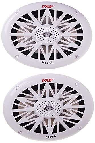6X9 Inch Dual Marine Speakers - 2 Way Waterproof And Weather Resistant Outdoor Audio Stereo Sound System With 260 Watt Power, Poly Carbon Cone And Cloth Surround - 1 Pair - Plmr692 #TOP2