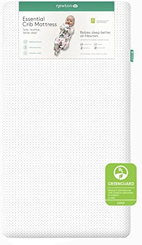 Newton Baby Essential Crib Mattress and Toddler Bed - 100% Breathable Proven to Reduce Suffocation Risk, 100% Washable, 2-Stage, Non-Toxic, Better Than Organic - Removable Cover Included, White