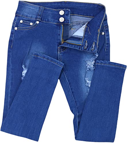 Image of ToBeInStyle Girl's Denim Easy Styling Classic Timeless Everyday Jeans Zip-Up Closure
