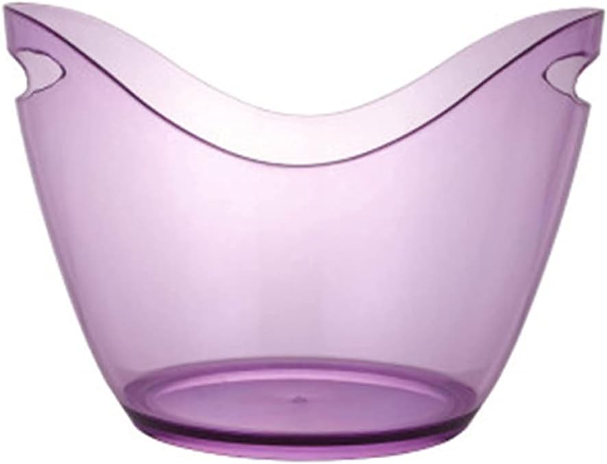 Acrylic White Transparent Ice Buckets Ice Container Champagne Ice Bucket with Handle Bar KTV Supplies Red Wine Beer Party Bucket (C)