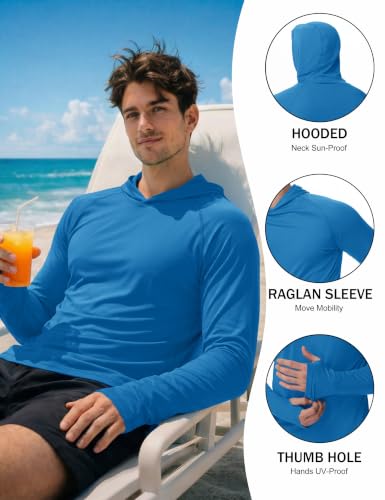 Image of KEFITEVD Men's Sun Hoodie Long Sleeve Fishing UPF 50+ SPF Quick Dry Shirts