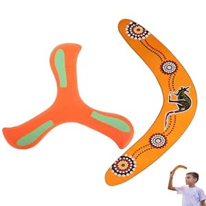 2 PCS Wooden Boomerang, Boomerang for Adults, Boomerang for Kids, Perfect for Outdoor Fun, Backyard Games, and Family Entertainment, Easy to Throw & Catch Flying V Shaped Returning Boomerang