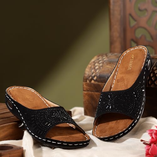 Image of TRASE Women Doctor Ortho Soft Fancy Slippers, Comfortable Sandals For Women, Lightweight Diabetic And Orthopedic Footwear, Ideal For Knee And Foot Pain Relief