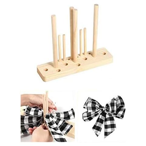 Liteness 5 In 1 Bow Maker For Ribbon, Wooden Wreath Bow Maker Tool With Instructions For Creating Bows, Party Decorations, Hair Bows, Corsages, Holiday Wreaths, Various Crafts Cover