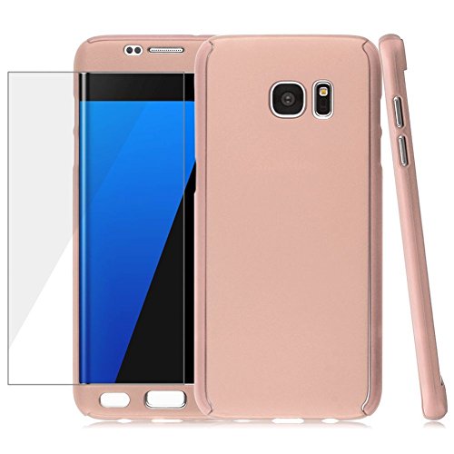 Jnsupplier 360° Full Coverage Hybrid Hard Case Cover + Lcd Screen Protector For Samsung Galaxy S7 Edge (Rose Gold) #TOP2