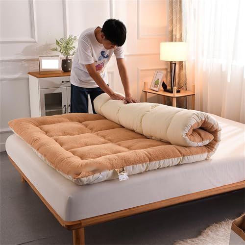 HUMAJORY Colchón Futón Japonés de 10 Cm De Grosor, Plegable, Ideal for Dormir, for Invitados, Dormitorios y Camping.(Bronze,150x200cm)
