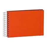 Semikolon (352989) Mini Mucho Album orange (orange) - Spiral-Fotoalbum mit 90 Seiten und Leinen-Einband - Spiral-Foto-Buch schwarzem Fotokarton