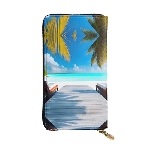 Pochette longue pour vacances aux Maldives avec portefeuille zippé élégant