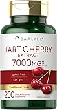 Tart Cherry Capsules | 7000 mg | 200 Pills | Max Potency | Non-GMO, Gluten Free | Tart Cherry Juice Extract | by Carlyle
