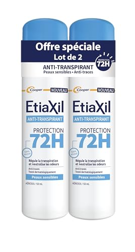 Etiaxil Anti-Transpirant Déodorant Aérosol Protection 72h Peaux Sensibles 2x150ml