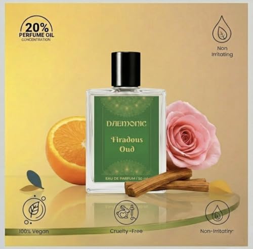 Image of DAEMONIC Firadous Oud Eau De Parfum 50ml | Premium Spicy Woody Long Lasting Perfume for Men & Women | Luxury Oud Fragrance Perfume