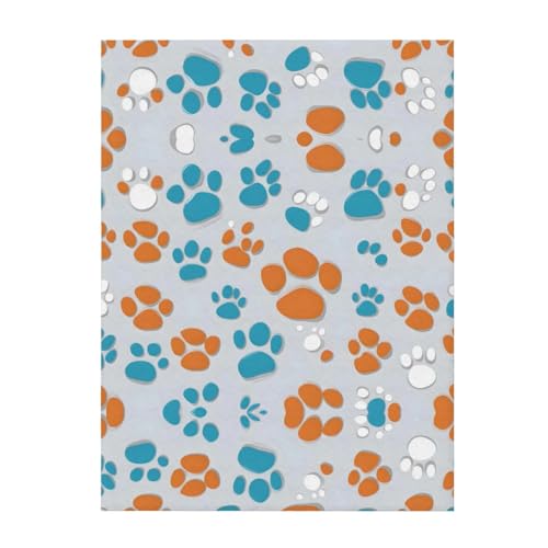 Couverture de qualité supérieure imprimé pattes, plaid chaud et durable