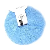 Fil à Tricoter en Laine, Fil à Tricoter en Laine Angora avec Un Crochet 26g/Roll Doux Mohair Pashm Tricot Long Fil de Laine Angora pour Vêtements Écharpes Pull Châle Chapeaux (08