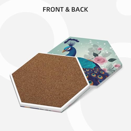 Dessous de verre céramique absorbants lot de 6 avec support pour table - 3