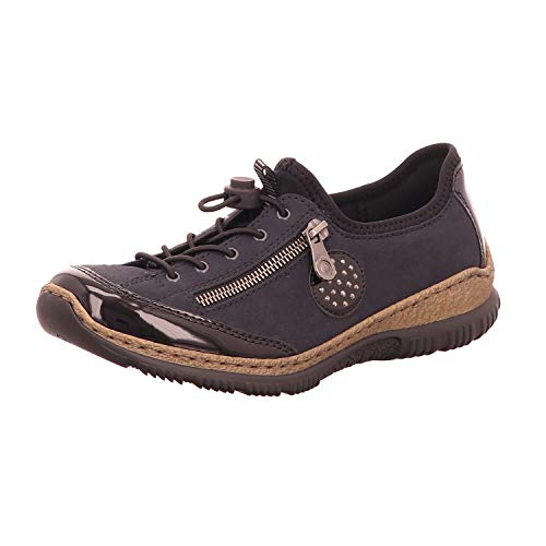 Rieker Femme N3268 Baskets Enfiler, Bleu (Schwarz/Pazifik/Baltik/Schwarz 01), 39 EU