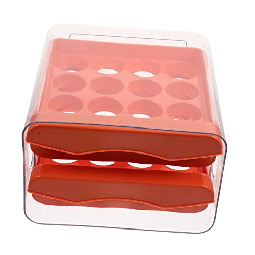 PHENOFICE Boîte De Stockage D'oeufs Cartons D'oeufs En Vrac Pour Bateau à Vapeur Cuiseur à Oeufs Dash Cuisinier Plateaux à Oeufs Conteneur De Stockage Animal De Compagnie Transparent Orange