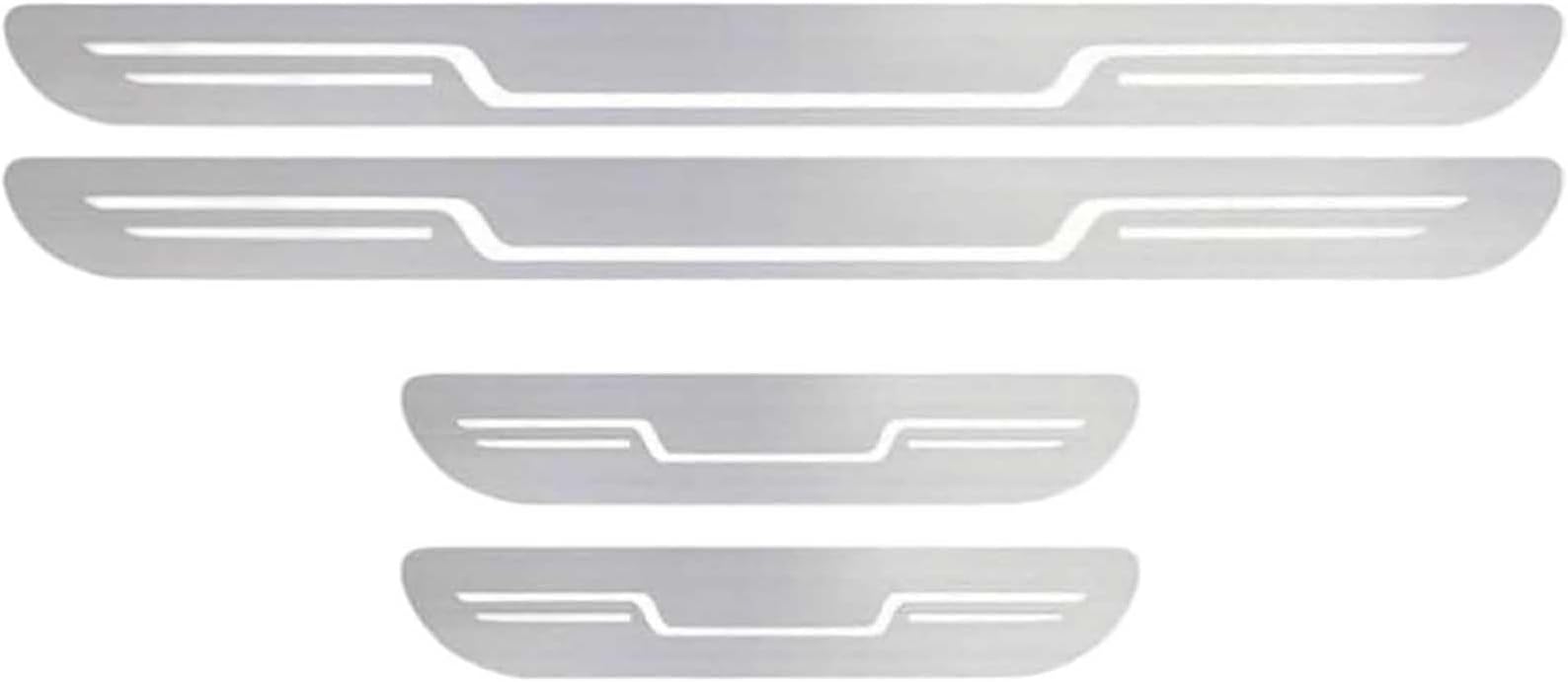 4 Pcs Car Door Sill Protector Strips for Chrysler 300c 2006-2012, Scuff Guard Threshold Cover Stainless Steel Pedal Sticker,Silver