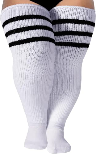 Image of LOUSGUTA Plus Size Thigh High Socks for Thick Thighs- Extra Long Womens Cable Knitted Over Knee High Leg Warmer