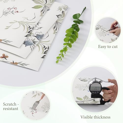 LVSHI 20pcs Marble Peel and Stick Waterproof PVC Shower Wall Panels Bathroom Backsplash Tile Stick on Wall for Bedoom, Kitchen 11.8"x11.8" (Floral-Patterned,19.4 Sq.Ft.) by LVSHI - Image 4