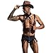 Artibetter Biancheria Intima da Uomo Sexy Lingerie Cowboy Cosplay Corpo Petto Cintura Imbracatura Mutande Cintura Set per Adulti Giocattolo Letto