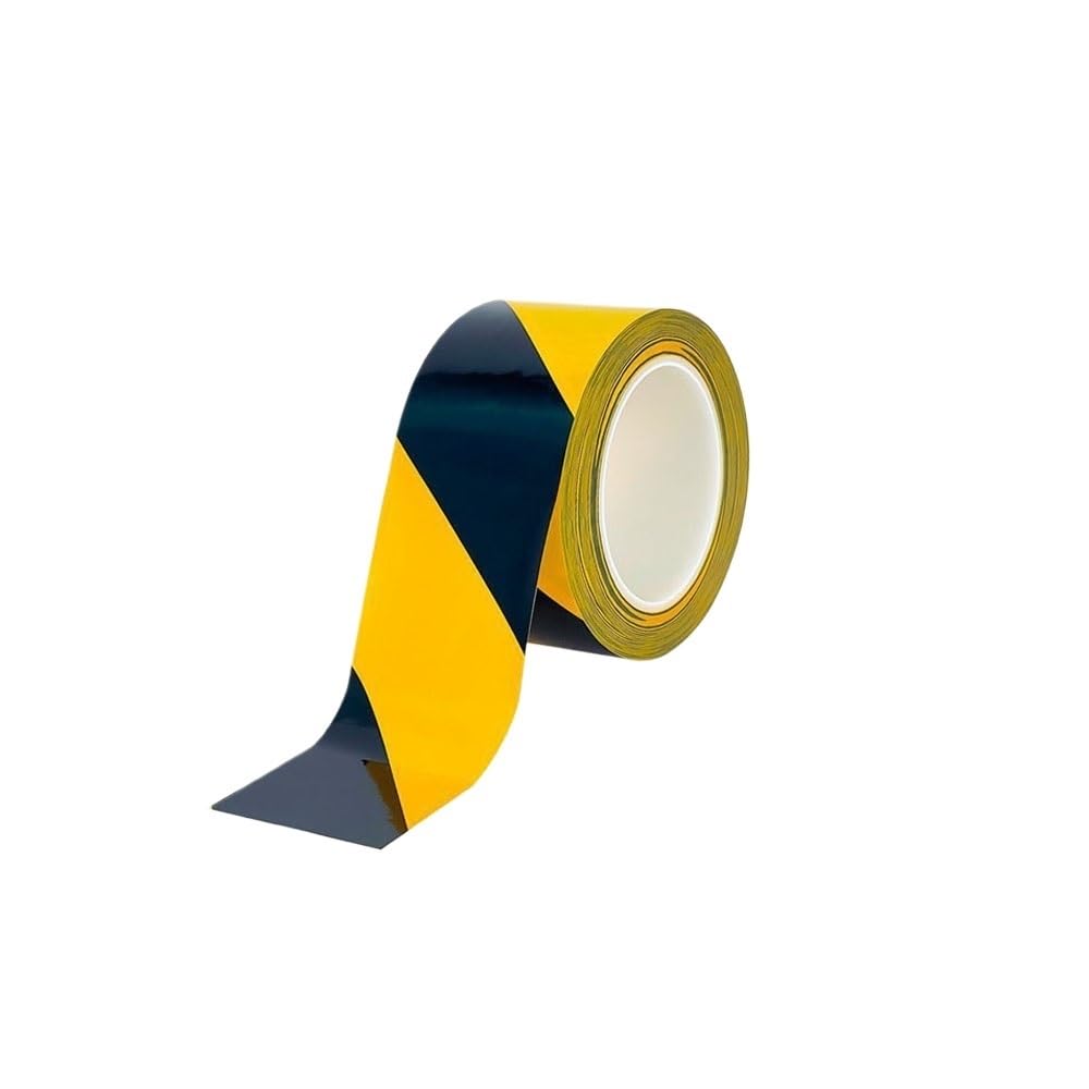 Generico 6 Nastro segnaletico 80mm x 33m, Nastro di Segnalazione, Nastro segnaletico per delimitare Aree, Nero/Giallo