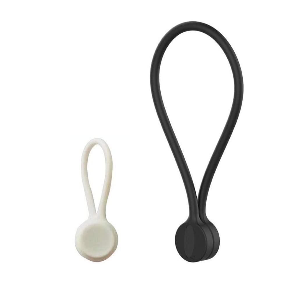 Crysendo 2Pcs Reusable Magnetic Twist Ties | Silicone Cable Ties with Strong Magnet Cable Straps | Multipurpose Use - Bundling, Organizing, Book Markers, Fridge Magnets (Black & White) (B0B2CSWH1T) Amazon Price History, Amazon Price Tracker
