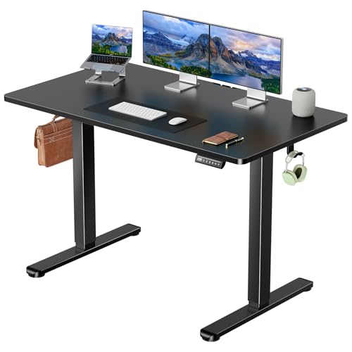 Image of Marsail Electric Standing Desk with One-Whole Piece Desktop,48x24 Height Adjustable Office Gaming Computer Desk with Deeper Tabletop,Home Office Stand up Desk with 4 Memory Presets,Desk for Bedroom
