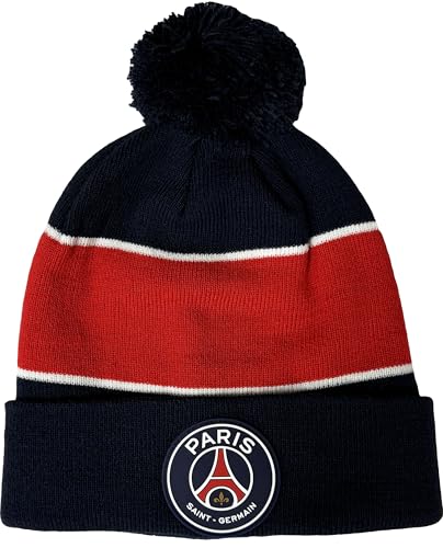 PSG Bonnet Pompon Collection Officielle Paris Saint Germain - Taille Adulte